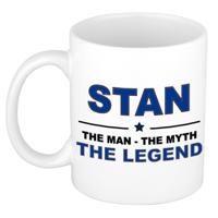 Stan cadeau mok - man myth legend - naam koffiemok / beker - wit en blauw - 300 ml
