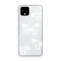 White butterfly: Pixel 4 Transparant Hoesje