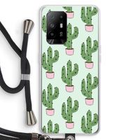 Cactus Lover: Oppo A94 5G Transparant Hoesje met koord