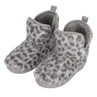Apollo kindersloffen - luipaard - lichtgrijs - pantoffels - met antislip - voor kinderen