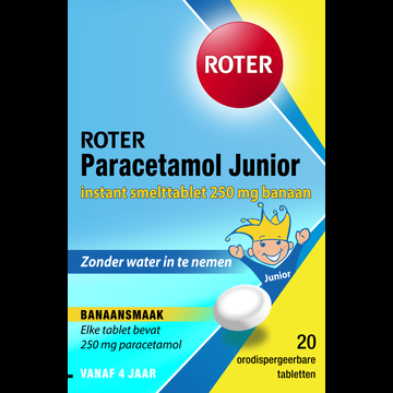 Roter Paracetamol junior smelttablet 250 mg, 20 stuks bij Jumbo