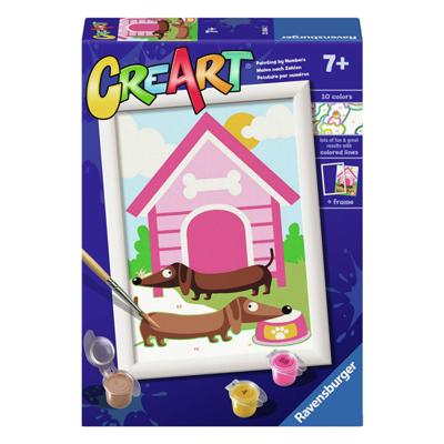 Ravensburger Creart schilderen op nummer - hund mit hundehutte (grafisch)