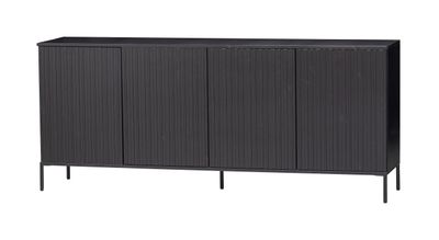 WOOOD Dressoir 'New Gravure' Grenen, 200cm, kleur Zwart