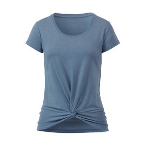 Geknoopt T-shirt van bio-katoen en hennep, blauw Maat: XL