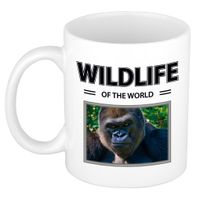 Foto mok Aap mok / beker - wildlife of the world cadeau Gorilla apen liefhebber - thumbnail