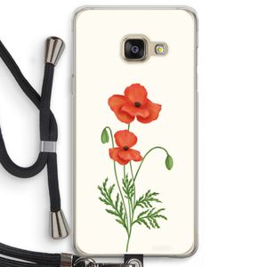 Red poppy: Samsung Galaxy A3 (2016) Transparant Hoesje met koord