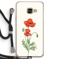 Red poppy: Samsung Galaxy A3 (2016) Transparant Hoesje met koord