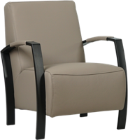 Taupe leren industriële stalen fauteuil Glory - Toledo Leer Khaki (taupe leer)