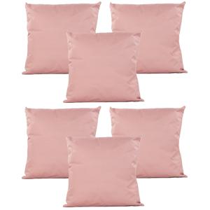 Buiten of tuin sier kussens - 6x - oud roze - 45 x 45 cm - binnen/buiten - tuinbank