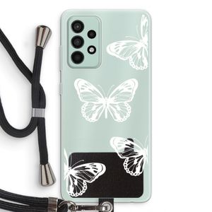 White butterfly: Samsung Galaxy A52s 5G Transparant Hoesje met koord