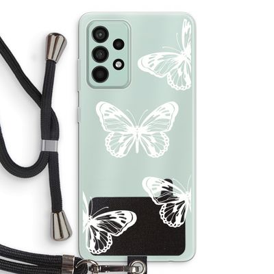 White butterfly: Samsung Galaxy A52s 5G Transparant Hoesje met koord