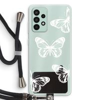 White butterfly: Samsung Galaxy A52s 5G Transparant Hoesje met koord