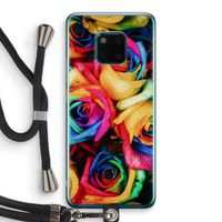 Neon bloemen: Huawei Mate 20 Pro Transparant Hoesje met koord Neon bloemen: Huawei Mate 20 Pro Transparant Hoesje met koord
