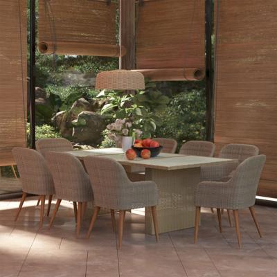 9-delige Tuinset poly rattan bruin