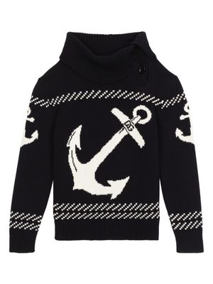 Dolce & Gabbana Kids Intarsia trui - Blauw Dolce & Gabbana Kids Intarsia trui - Blauw