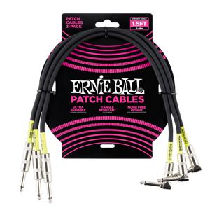 Ernie Ball 6076 patchkabel haaks/recht 46 cm zwart (3 stuks)