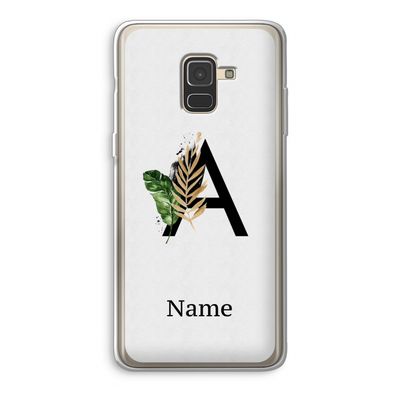 Charcoal Flora: Samsung Galaxy A8 (2018) Transparant Hoesje