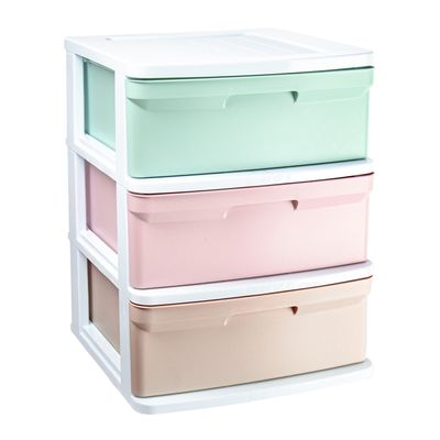 Ladeblokje/bureau organizer met 3x lades - gekleurd - L39 x B40 x H49 cm - plastic Ladeblokje/bureau organizer met 3x lades - gekleurd - L39 x B40 x H49 cm - plastic