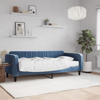 Slaapbank met matras 90x200 cm fluweel blauw