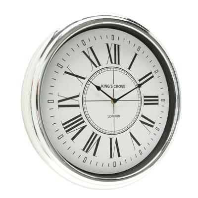 Wandklok Kendra Kings Cross - zilver - D 40 cm - Klokken - Wandklokken/muurklokken