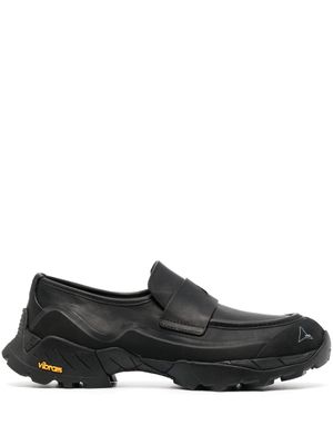 ROA mocassins en cuir à logo imprimé - Noir