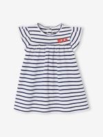 Jersey babyjurk koninklijk blauw met stepen