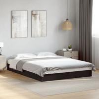 Bedframe bewerkt hout zwart 140x200 cm - thumbnail
