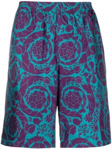 Versace short de bain à motif baroque - Bleu