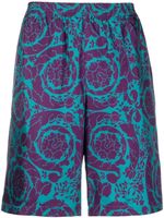 Versace short de bain à motif baroque - Bleu