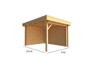 Overkapping Lisa 300 cm bij 350 cm diep Plat dak - Warentuin collection