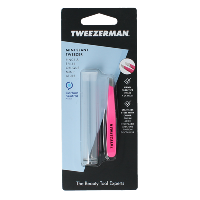 Tweezerman Mini slant tweezer neon pink 1 Stuks Tweezerman Mini slant tweezer neon pink 1 Stuks