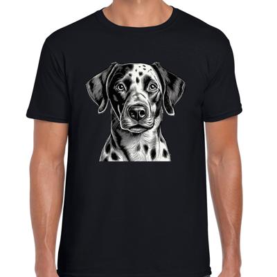 Cadeau/verkleed T-shirt heren - zwart - Dalmatiër hond - honden liefhebber