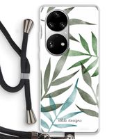 Tropical watercolor leaves: Huawei P50 Pro Transparant Hoesje met koord