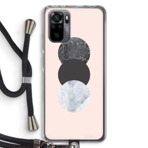 Marmeren cirkels: Xiaomi Redmi Note 10 Pro Transparant Hoesje met koord
