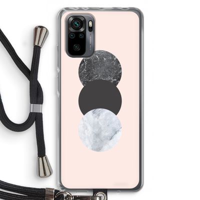 Marmeren cirkels: Xiaomi Redmi Note 10 Pro Transparant Hoesje met koord