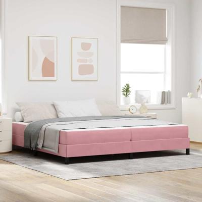Boxspringbed met matras met matras Roze 200 x 200 cm Fluweel