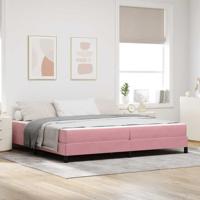 Boxspringbed met matras met matras Roze 200 x 200 cm Fluweel