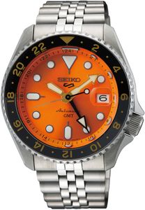 Seiko 5 Sports SSK005K1 Horloge Automaat staal zilverkleurig-oranje 42,5 mm