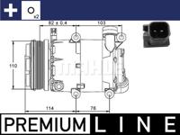 Compressor, airconditioning BEHR HELLA SERVICE *** PREMIUM LINE *** MAHLE, Spanning (Volt)12V, u.a. für Volvo, Ford - thumbnail