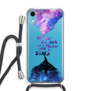 Stars quote: iPhone XR Transparant Hoesje met koord