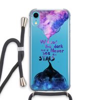 Stars quote: iPhone XR Transparant Hoesje met koord