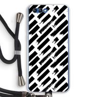 Zwarte vegen: Honor 10 Transparant Hoesje met koord