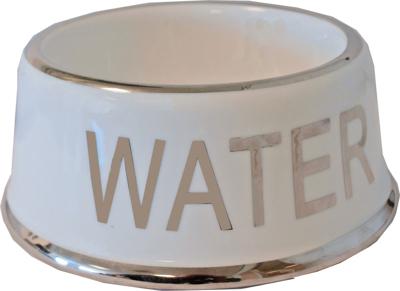 Hondenwaterbak wit/zilver Water 18 cm - Gebr de boon