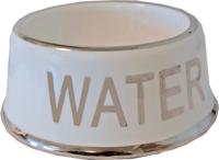 Hondenwaterbak wit/zilver Water 18 cm - Gebr de boon
