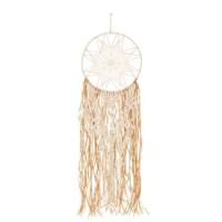 J-Line Dromenvanger Macrame Katoen Ecru Raffia Naturel Large