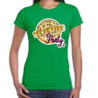 Disco T-shirt voor dames - groen - 70s party - disco bol - Jaren 70 - themafeest