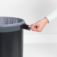 Brabantia wasbox - met kurken deksel - 60 liter - matt black - thumbnail