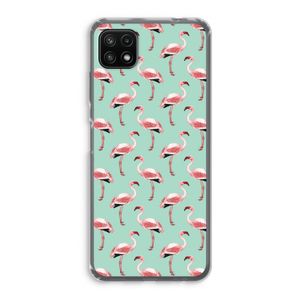 Flamingoprint groen: Samsung Galaxy A22 5G Transparant Hoesje