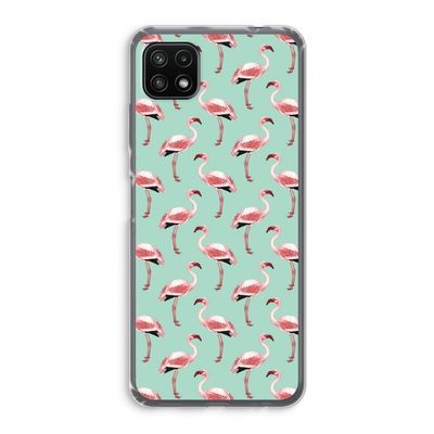 Flamingoprint groen: Samsung Galaxy A22 5G Transparant Hoesje