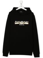 Balmain Kids hoodie à logo imprimé - Noir - thumbnail